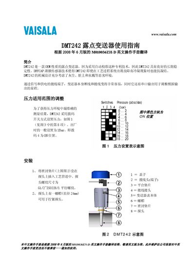Vaisala DMT242 Dew Point Transmitter User Guide - cover page