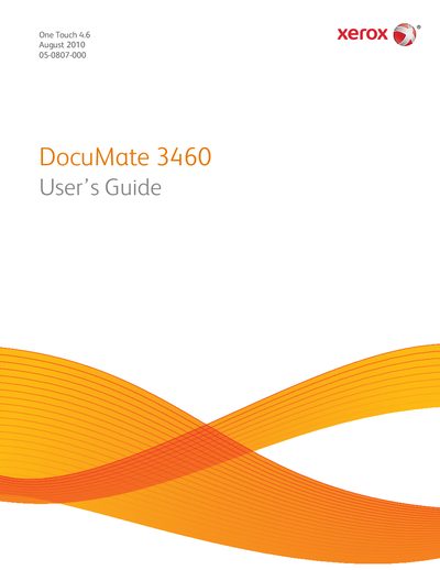 Xerox DocuMate 3460 Scanner User's Guide - cover page