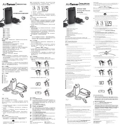 AirTamer A320 Rechargeable Personal Air Purifier User Manual - cover page