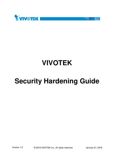 VIVOTEK Security Hardening Guide - cover page