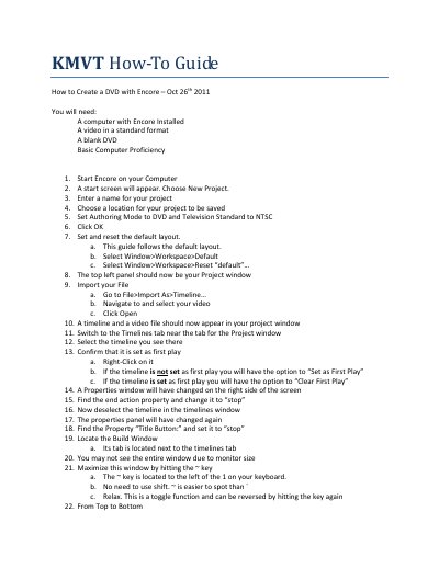 Adobe Encore DVD Creation Guide - cover page