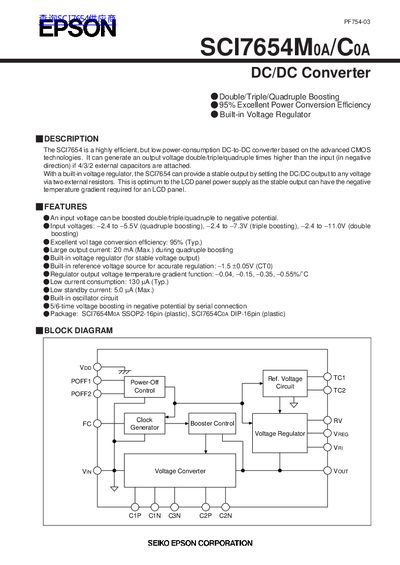 EPSON SCI7654M0A/C0A Data sheet - cover page