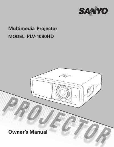 Multimedia PLV-1080HD Projector Owner's Manual - cover page