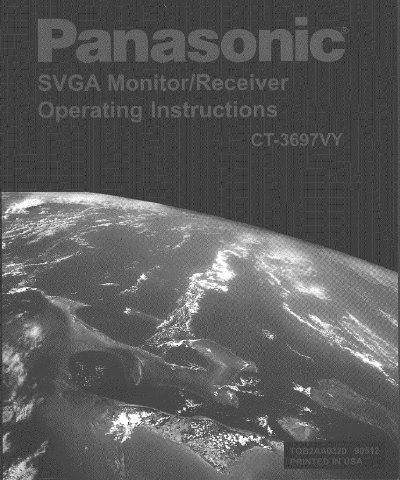 Panasonic CT-3697VY Video Monitor/Receiver User Manual - cover page