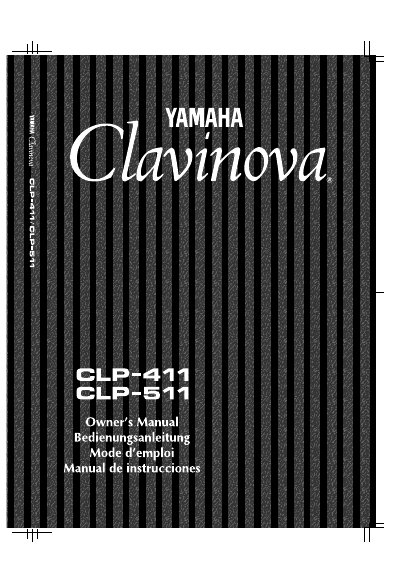 Yamaha CLP-411/511 Clavinova Owner's Manual - cover page