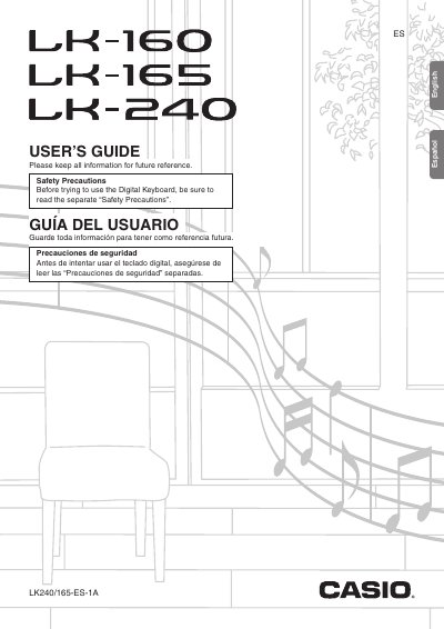 Casio LK-160/LK-165/LK-240 Digital Keyboard User's Guide - cover page