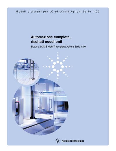Agilent 1100 Series High-Throughput LC/MS System Product Brochure - cover page