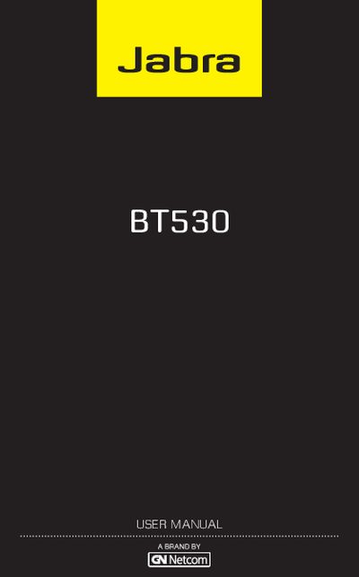 Jabra BT530 Bluetooth Headset User Manual - cover page