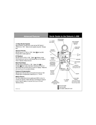 SEKONIC L-508Of Master of zoom quick Service Manual