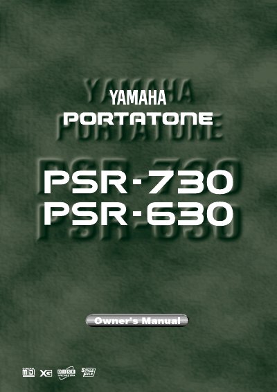 Yamaha PSR-730/630 Portable Keyboard User Manual