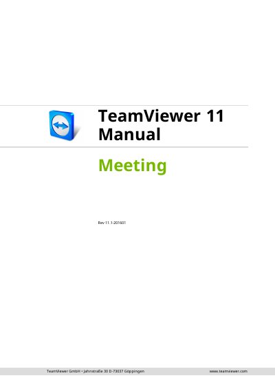 TeamViewer 11.1 Meeting Function Manual - cover page