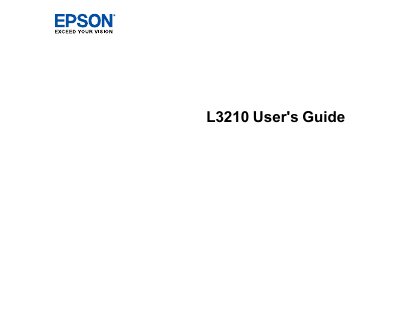 Epson L3210 Printer User's Guide - cover page