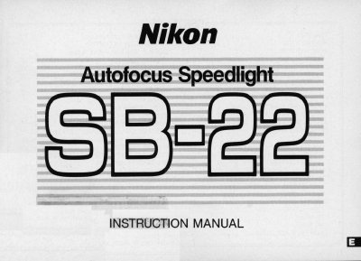 Nikon SB-22 Manual - cover page