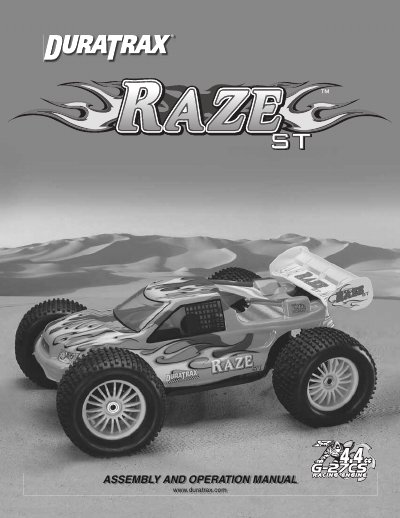 DuraTrax Raze ST Assembly and Operation Manual - cover page