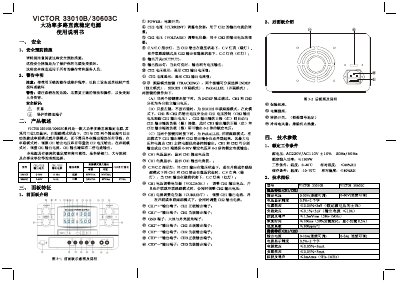 VICTOR 30603C Power Supply User Manual - cover page