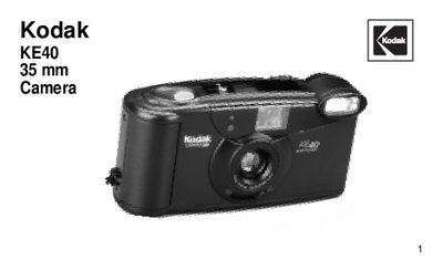 Kodak KE40 35 mm Camera User Manual - cover page