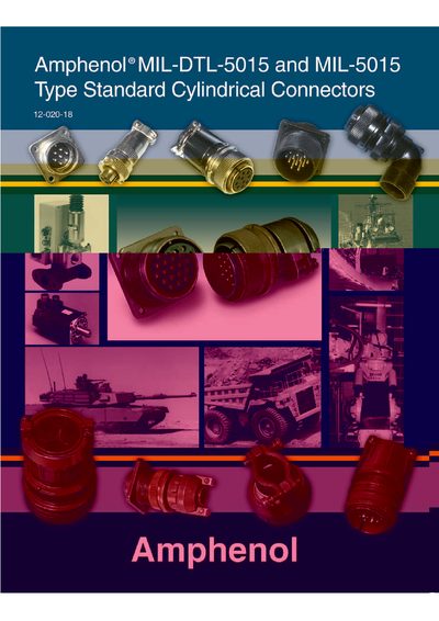 Amphenol MIL-DTL-5015 MIL-5015 Type Standard Cylindrical Connectors - cover page