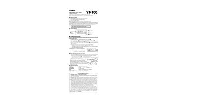 Yamaha YT-100 Guitar/Bass Auto Tuner Owner's Manual - cover page