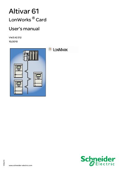 Schneider Electric Altivar 61 LonWorks Card User Manual - cover page
