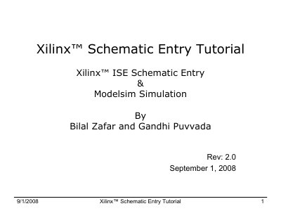 Xilinx ISE Schematic Entry Tutorial - cover page