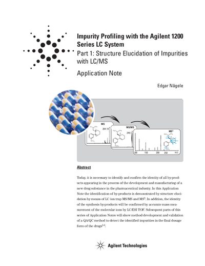 Agilent 1200 Series LC System Application Note: Structure Elucidation of Impurities with LC/MS - cover page
