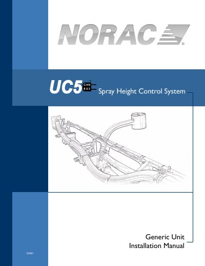 NORAC UC5 Spray Height Control System Installation Manual - cover page