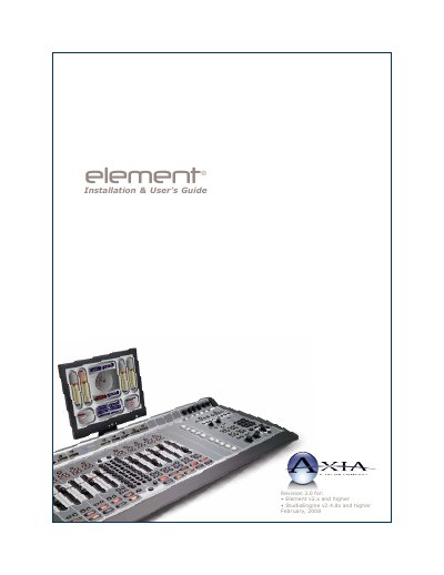 Axia Audio Element v2.x Installation and User's Guide - cover page