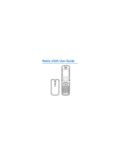 Nokia 2505 User Guide - cover page