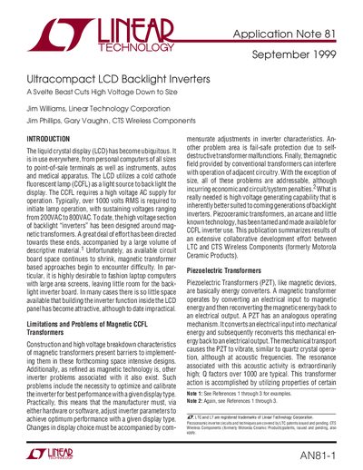LINEAR Application Note 81 handbook - cover page