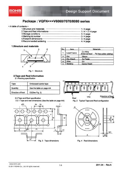 ROHM VQFNxxxV6060/7070/8080 Series Design Support Document - cover page