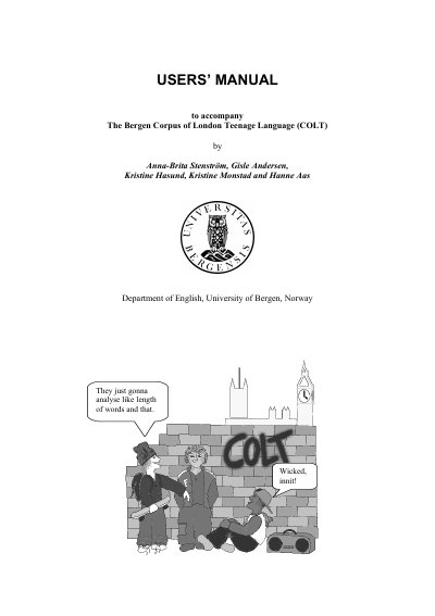 University of Bergen COLT Users' Manual
