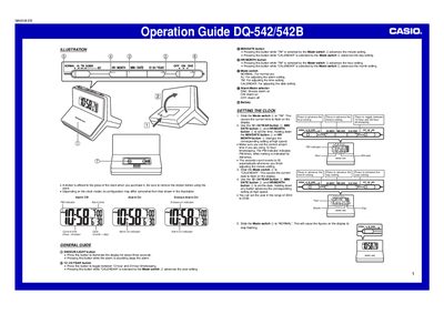 CASIO DQ-542B Manual - cover page