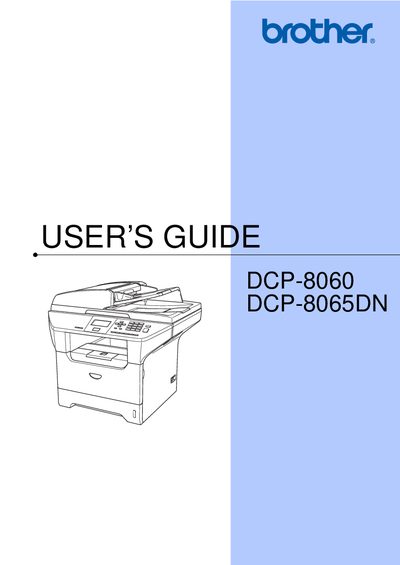 Brother DCP-8060 DCP-8065DN User's Guide - cover page