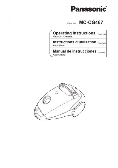 Panasonic MC-CG467 Vacuum Cleaner Operating Instructions - cover page