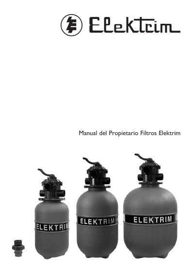 Elektrim F28-F75 Pool Filters Owner's Manual - cover page