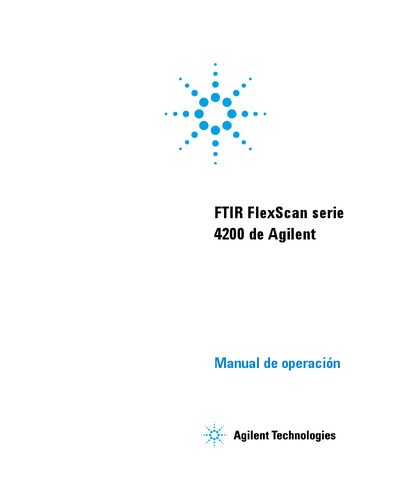 Agilent FTIR FlexScan serie 4200 de Agilent Manual de operaci&oacute;n - cover page