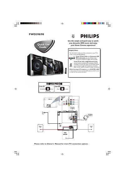 Philips FWD398/98 DVD Player User Guide - cover page