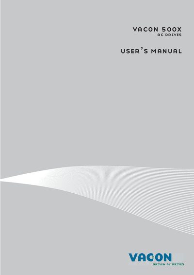 Vacon 500X Alternating Frequency Transformer User Manual - cover page