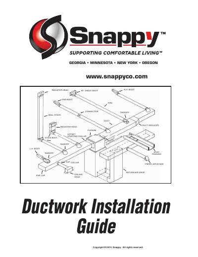 Snappy Ductwork Installation Guide - cover page