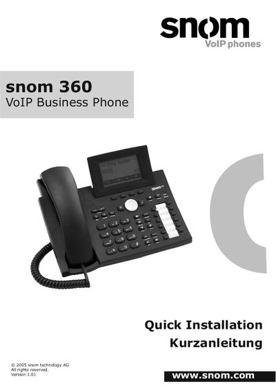 snom 360 VoIP Business Phone Quick Installation Guide - cover page