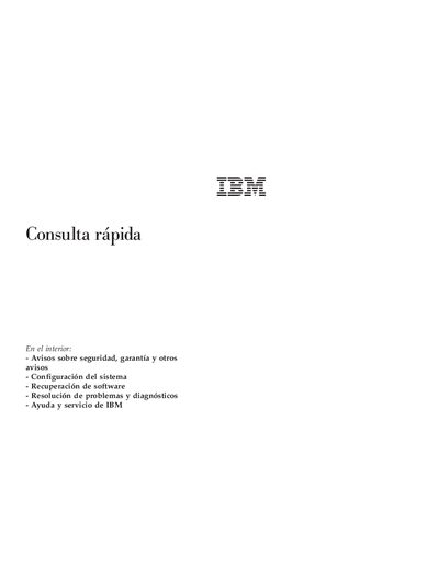 IBM Quick Start Guide – Consulta Rápida - cover page