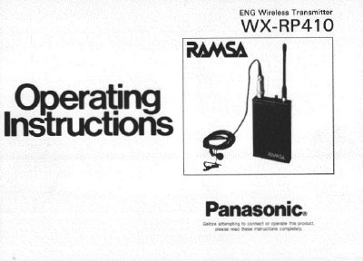 Panasonic WX-RP410 Wireless Transmitter Operating Instructions - cover page