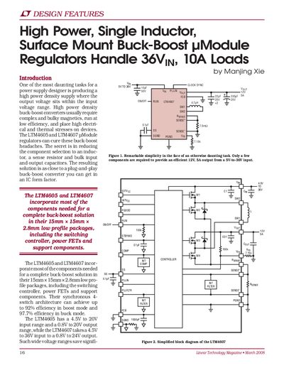 linear DESIGN FEATURES LTMag-V18N01-05-LTM4605_07-MXie service manual