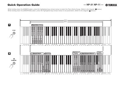 Yamaha NP-31/NP-11 Quick Operation Guide
