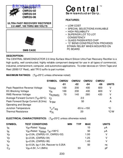 Central CMR2U-01 CMR2U-02 CMR2U-04 CMR2U-06 handbook - cover page