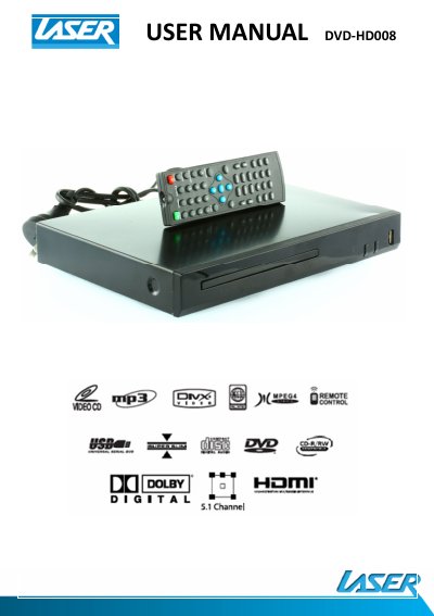 Laser HD008 DVD Player User Manual