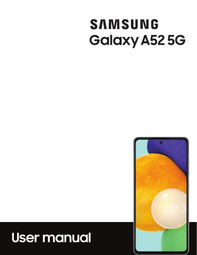Samsung Galaxy A52 5G User Manual - cover page