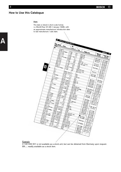 Bosch Alternator Catalogue Design Criteria and Technical Data - cover page