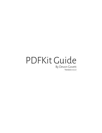 PDFKit 0.11.0 User Guide