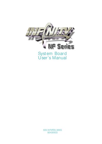 DFI 935-NF4F05-300G System Board User Manual - cover page
